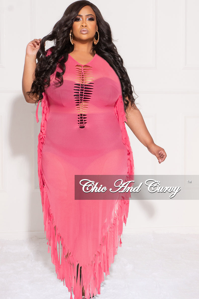 Final Sale Plus Size Mesh Cover-Up ...